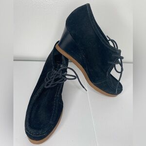 Lauren Ralph Lauren Denver Black Wedge Ankle Boots Pictured AS IS